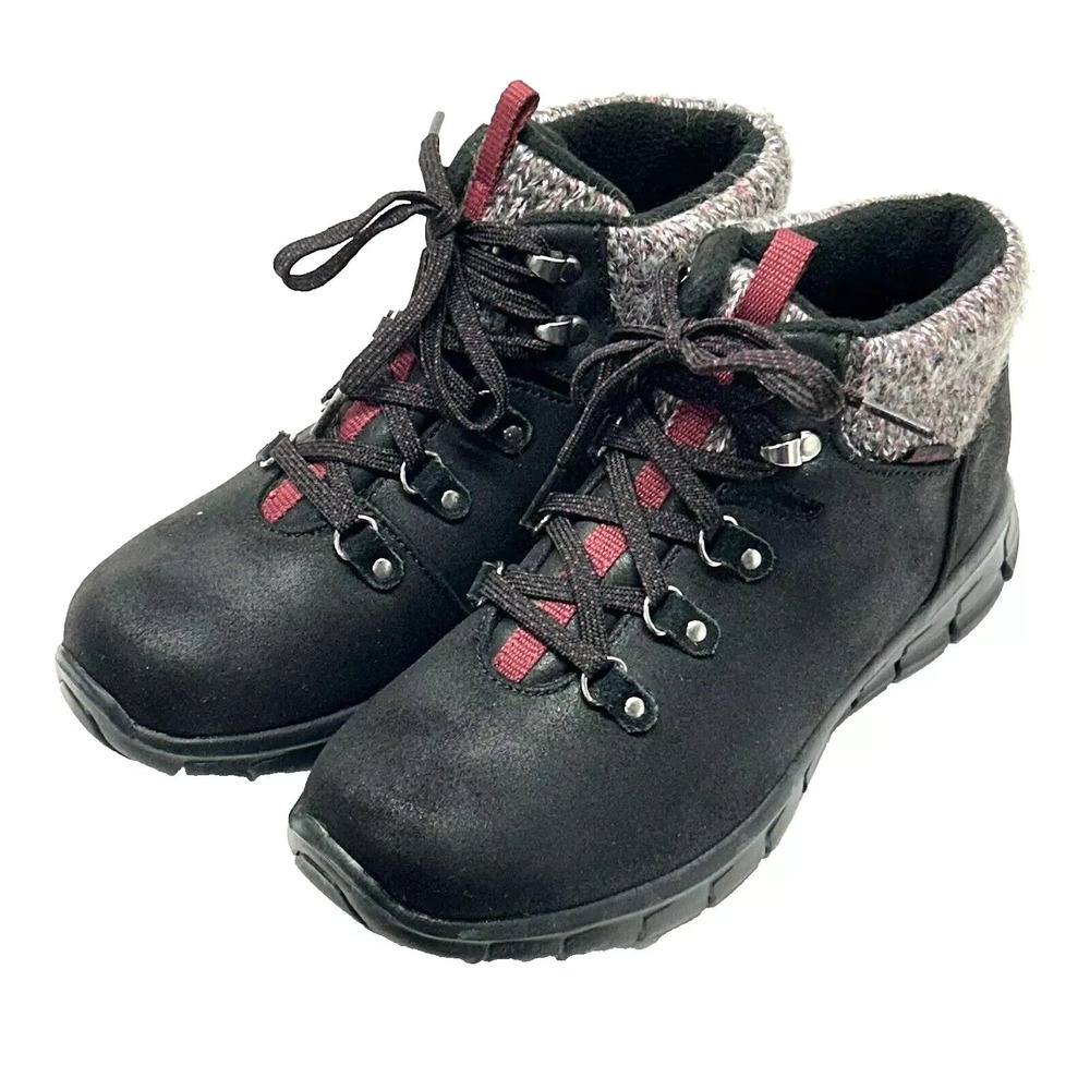 Skechers Synergy Sweater Collar Hiker Boots Hiker Black/Black Size 8